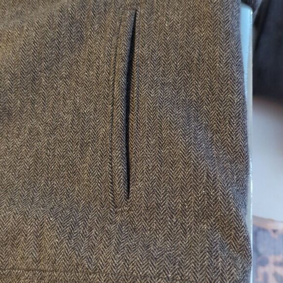 Banana Republic Car Jacket Coat Mens XL Gray Herringbone Wool Band Collar - Picture 7 of 9